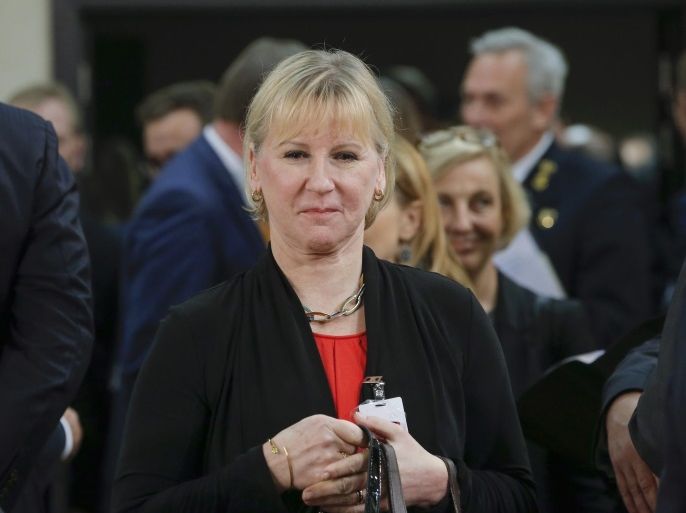 Swedish Foreign Minister Margot Wallstrom prepares for the start of a council meeting of the Foreign affairs ministers of the North Atlantic Treaty Organization (NATO) at the alliance's headquarters in Brussels, Belgium, 06 December 2016. Nato ministers are scheduled to discuss the strategy of the alliance with Sweden and Finland.