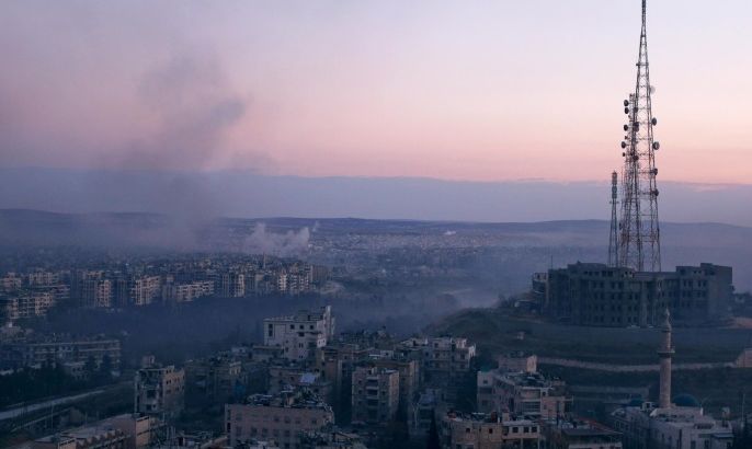 Smoke rises as seen from a government controlled area of Aleppo, Syria December 8, 2016. REUTERS/Omar Sanadiki