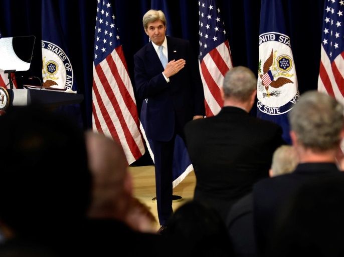 U.S. Secretary of State John Kerry concludes his remarks on Middle East peace at the Department of State in Washington December 28, 2016. REUTERS/James Lawler Duggan