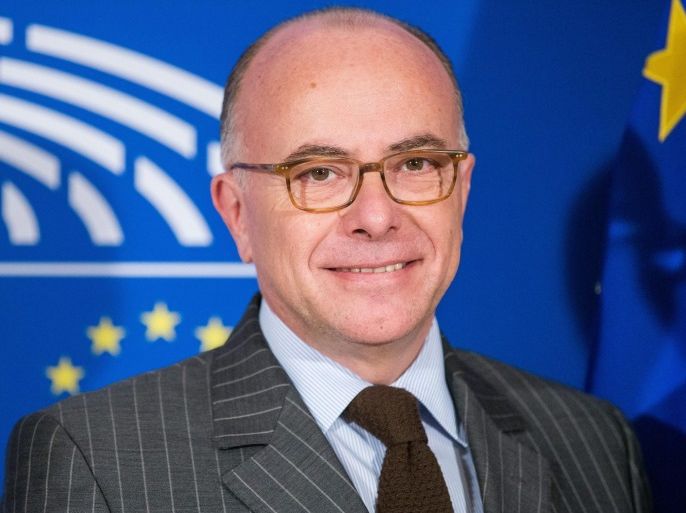French Interior Minister, Bernard Cazneuve ahead of a meeting with Martin Schulz President of the European Parliament (not seen) at the European Parliament in Brussels, Belgium, 05 December 2016.