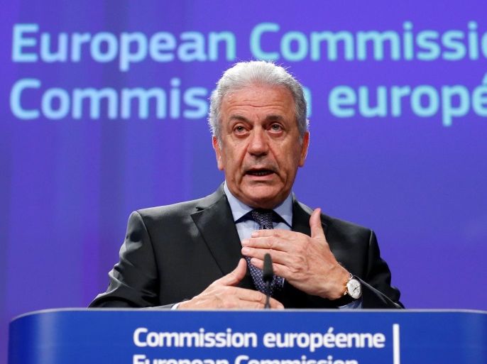 European Commissioner for Migration and Home Affairs Dimitris Avramopoulos addresses a news conference at the EU Commission headquarters in Brussels, Belgium, December 8, 2016. REUTERS/Francois Lenoir