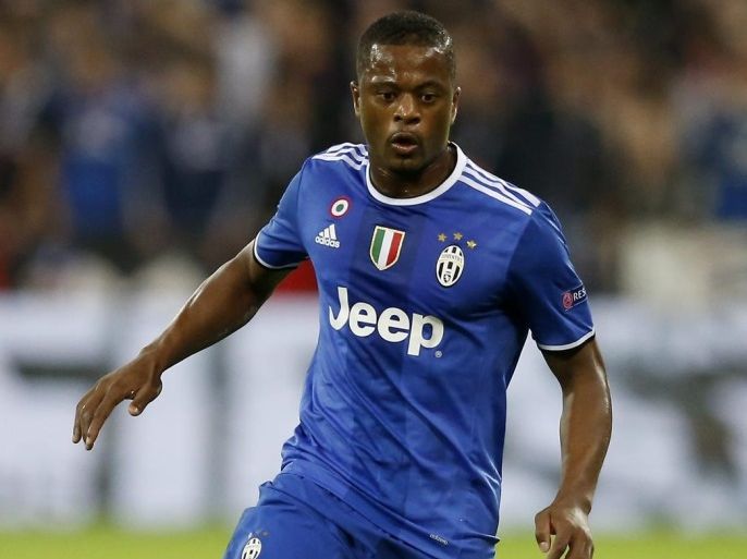 Patrice Evra of Juventus Turin in action during the UEFA Champions League group H soccer match between Olympique Lyon and Juventus Turin at Parc Olympique Lyonnais in Decines, near Lyon, France, 18 October 2016.