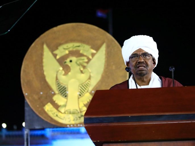 Sudan's President Omar Al Bashir addresses the nation during the country's 61st independence day, at the presidential palace in Khartoum, Sudan December 31, 2016. REUTERS/Mohamed Nureldin Abdallah