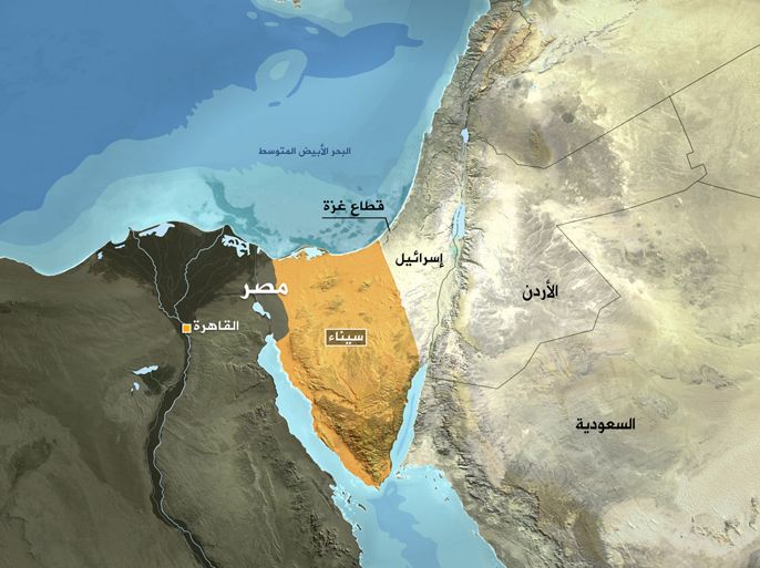 خريطة شبه جزيرة سيناء - الصورة إرشيفية سبق نشرها بالموقع
