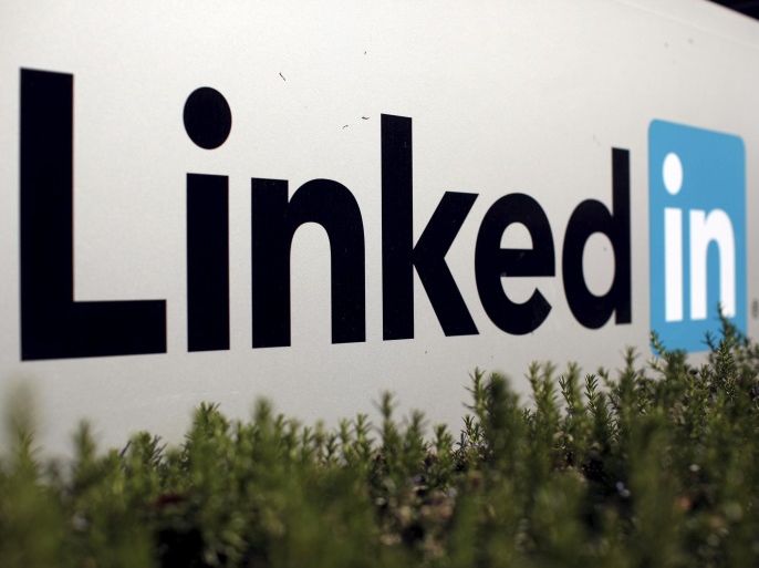 The logo for LinkedIn Corporation is shown in Mountain View, California, U.S. February 6, 2013. REUTERS/Robert Galbraith/File Photo