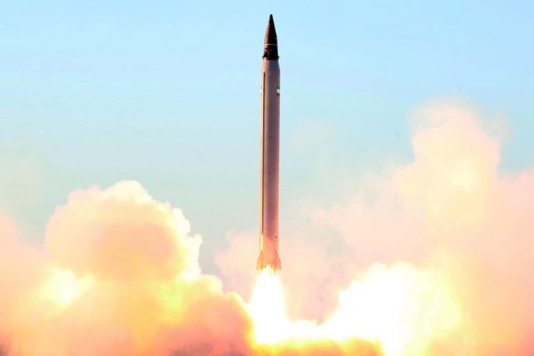 A handout picture made available by the defence ministry's official website on 11 October 2015 shows, a mid-range surface-to-surface Emad (Assertiveness) missile being launched at an undisclosed location in Iran. Media reported that Iran has successfully test-fired a mid-range surface-to-surface Emad (Assertiveness) missile, Defence Minister Hossein Dehghan said on Sunday 11 October 2015 in Tehran.