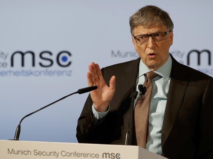 Microsoft founder Bill Gates delivers his speech during the 53rd Munich Security Conference in Munich, Germany, February 18, 2017. REUTERS/Michaela Rehle