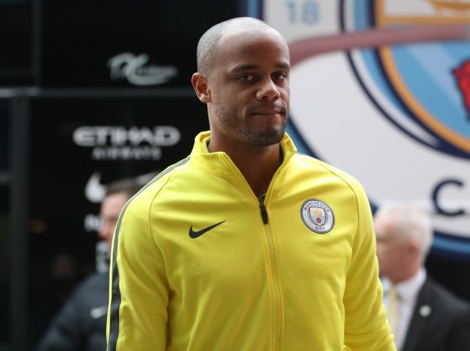 MIDDLESBROUGH, ENGLAND - MARCH 11: Vincent Kompany of Manchester City arrives at the stadium ahead of The Emirates FA Cup Quarter-Final match between Middlesbrough and Manchester City at Riverside Stadium on March 11, 2017 in Middlesbrough, England. (Photo by Ian MacNicol/Getty Images)