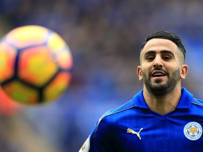 LEICESTER, ENGLAND - MARCH 04: Riyad Mahrez of Leicester City looks on during the Premier League match between Leicester City and Hull City at The King Power Stadium on March 4, 2017 in Leicester, England. (Photo by Stephen Pond/Getty Images)