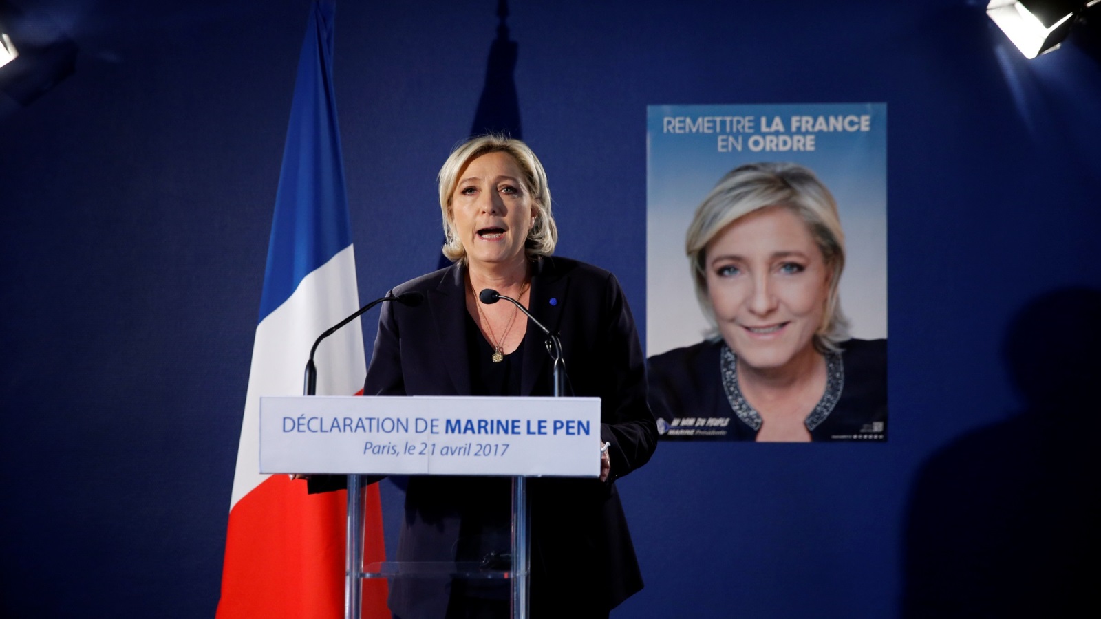 ماري لو بن زعيمة حزب الجبهة الوطنية الفرنسية (رويترز)