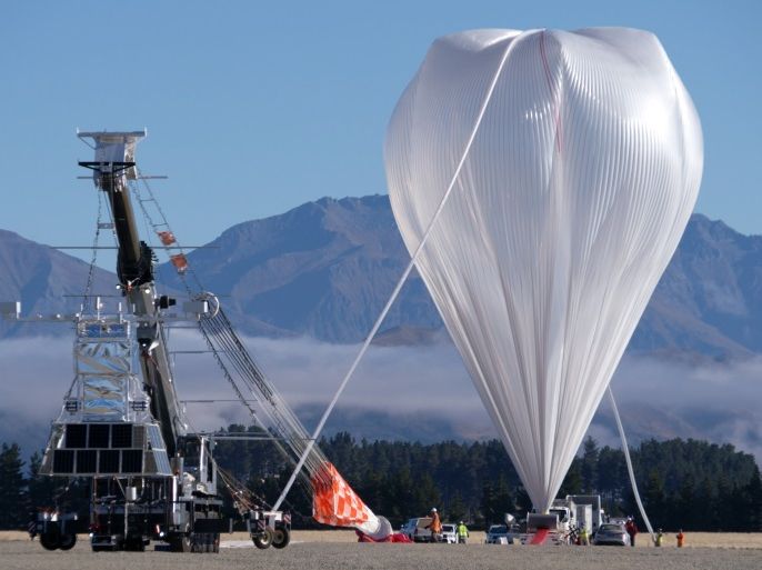 NASA's Super Pressure Balloon stands fully inflated and ready for lift-off from Wanaka Airport, New Zealand. The balloon took flight at 10:50 a.m. local time April 25 (6:50 p.m. April 24 in U.S. Eastern Time). Credits: NASA/Bill Rodman