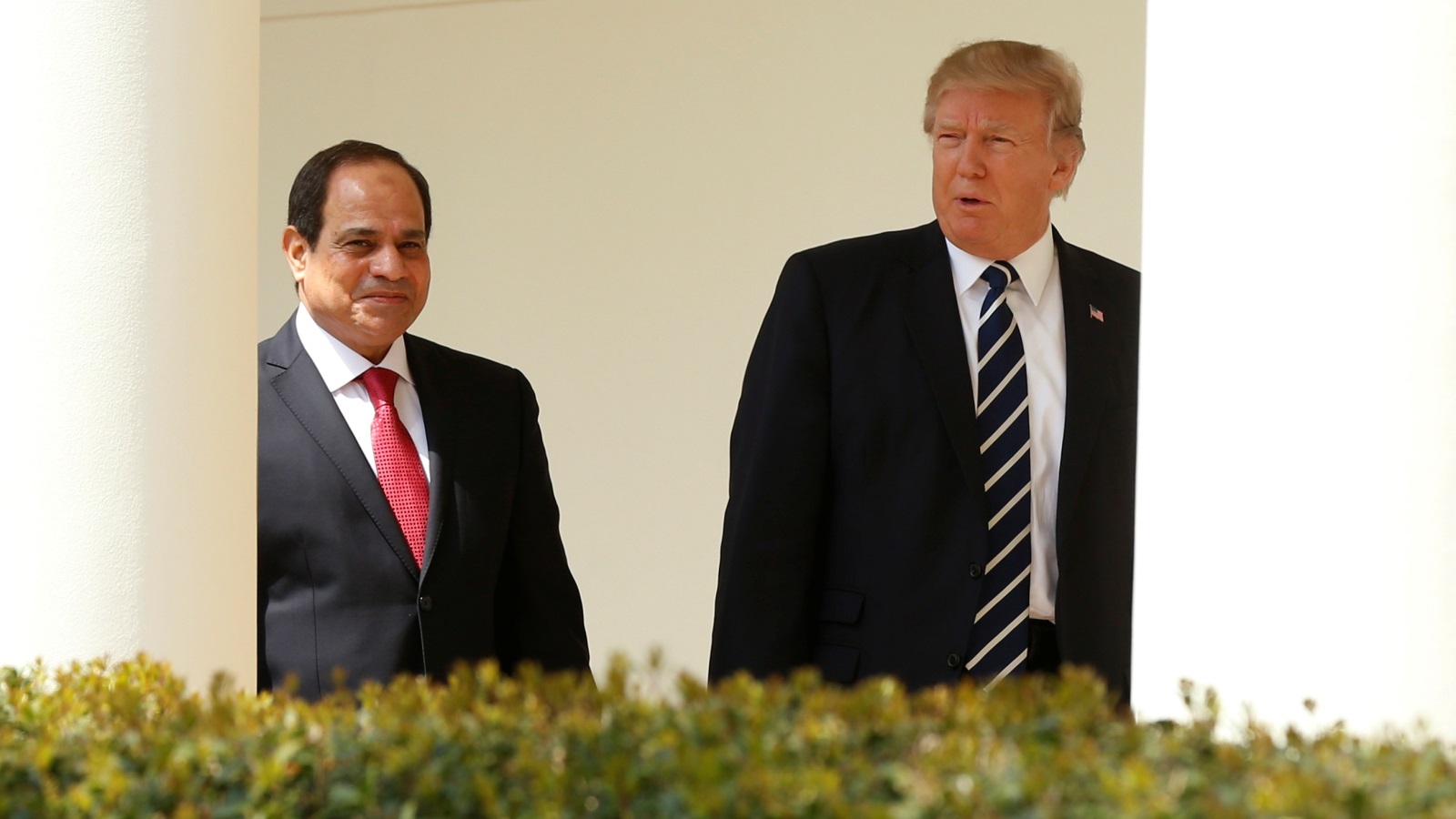 الرئيس الأمريكي دونالد ترمب مع الرئيس المصري عبدالفتاح السيسي في البيت الأبيض (رويترز)