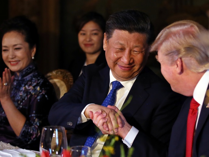 ‪(رويترز)‬ ترمب تحدث عن أواصر بدأت تتوطد مع الرئيس الصيني