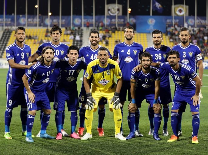 Football Soccer - Iraq's Air Force Club v India's JSW Bengaluru FC- AFC Cup 2016 Final - Suhaim Bin Hamad Stadium, Doha, Qatar - 5/11/16 Iraq's Air Force Club team line up before their match. REUTERS/Ibrahem Alomari