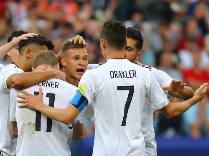 Soccer Football - Germany v Cameroon - FIFA Confederations Cup Russia 2017 - Group B - Fisht Stadium, Sochi, Russia - June 25, 2017 Germany’s Timo Werner celebrates scoring their second goal with team mates REUTERS/Kai Pfaffenbach