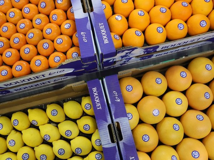 BERLIN, GERMANY - FEBRUARY 08: Organic clementines, lemons, grapefruits and oranges lie on display at a Spanish producer's stand at the Fruit Logistica agricultural trade fair on February 8, 2017 in Berlin, Germany. The fair, which takes place from February 8-10, is taking place amidst poor weather and harvest conditions in Spain that have led to price increases and even rationing at supmermarkets for fresh vegetables across Europe. (Photo by Sean Gallup/Getty Images)