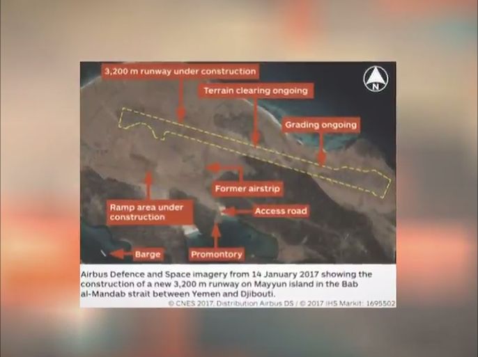 موقع جاينز: الإمارات قطعت شوطا كبيرا في بناء قاعدة عسكرية لها في جزيرة ميون القريبة من مضيق باب المندب