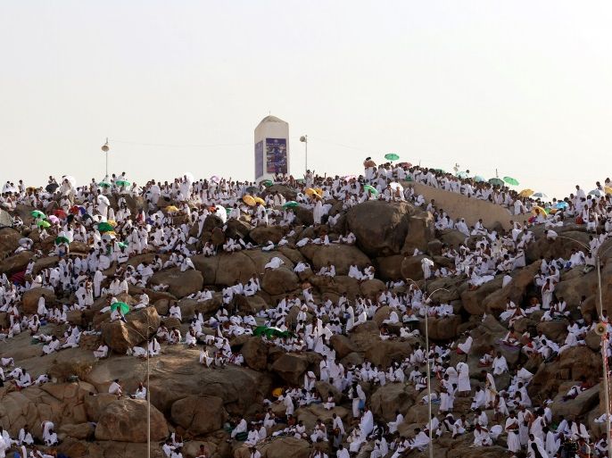 Muslim pilgrims gather on Mount Mercy on the plains of Arafat during the annual haj pilgrimage, outside the holy city of Mecca, Saudi Arabia September 11, 2016. REUTERS/Ahmed Jadallah TPX IMAGES OF THE DAY
