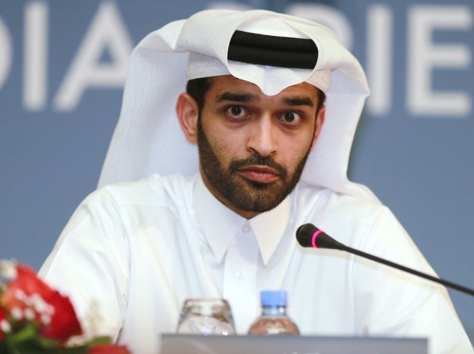 Secretary General of the Qatar 2022 Supreme Committee Hassan Abdulla Al Thawadi speaks during a news conference in Doha February 25, 2015. REUTERS/Mohammed Dabbous (QATAR - Tags: SPORT SOCCER)