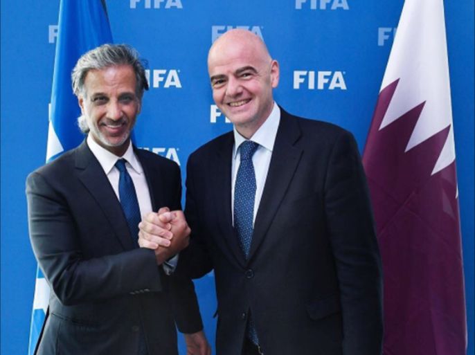 رئيس فيفا يستقبل رئيس الاتحاد القطري (مواقع التواصل)