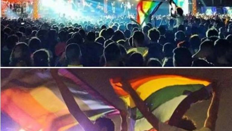  رفع علم المثليين في إحدى الحفلات بالقاهرة  (الجزيرة)