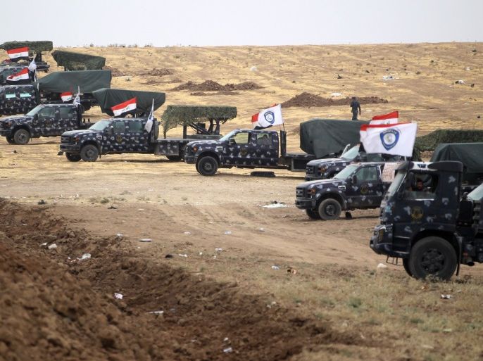Iraqi forces gather at their camp on the front line on the edge of the northwestern town of Fishkhabur, near the borders with Syria and Turkey, on October 28, 2017.Since mid-October, Iraqi forces have reclaimed the entire oil-rich province of Kirkuk, stripping the Kurds of a major chunk of their oil revenues and dealing a crippling blow to their hopes of independence. / AFP PHOTO / AHMAD AL-RUBAYE (Photo credit should read AHMAD AL-RUBAYE/AFP/Getty Images)