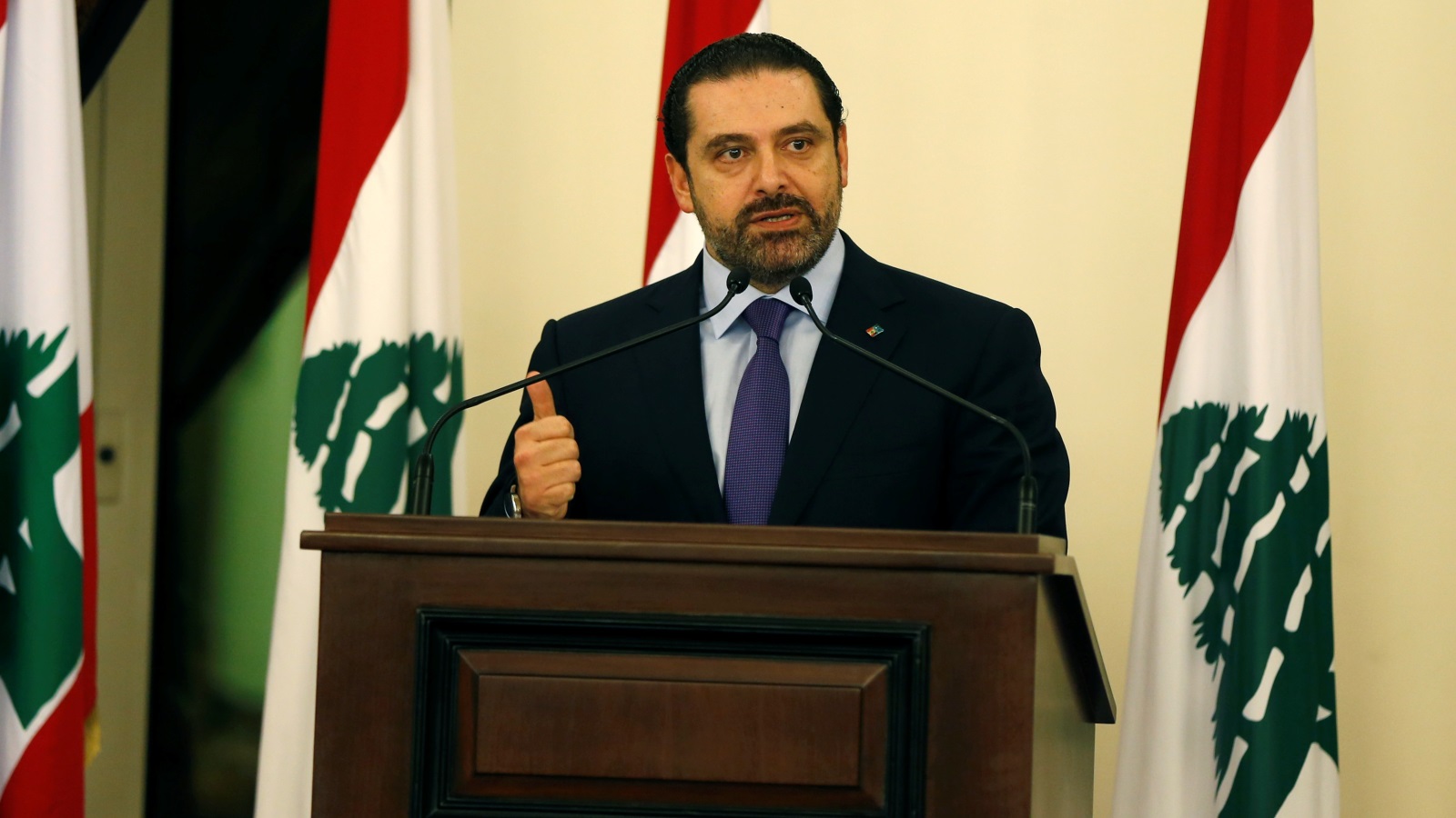 ‪الحريري اتهم حزب الله بفرض أمر واقع في لبنان بقوة السلاح‬ (رويترز)