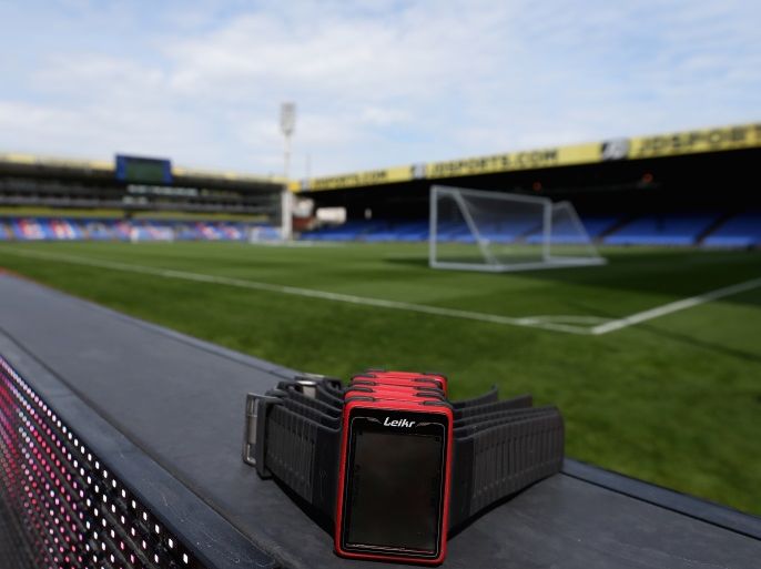 LONDON, ENGLAND - AUGUST 26: The referee goal line technology watch is seen prior to the Premier League match between Crystal Palace and Swansea City at Selhurst Park on August 26, 2017 in London, England. (Photo by Alex Morton/Getty Images)