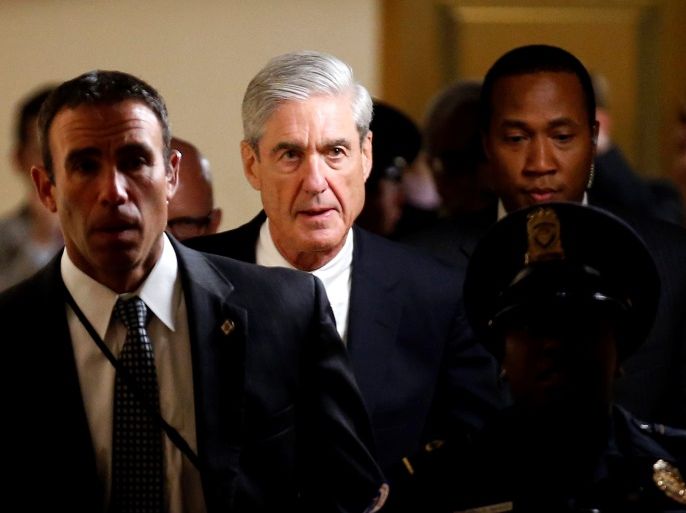 Special Counsel Robert Mueller departs after briefing members of the U.S. Senate on his investigation into potential collusion between Russia and the Trump campaign on Capitol Hill in Washington, U.S., June 21, 2017. REUTERS/Joshua Roberts