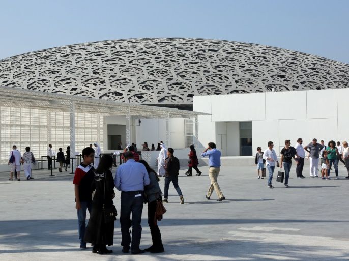 Visitors are seen at the Louvre Abu Dhabi after it was opened to public in Abu Dhabi, United Arab Emirates, November 11, 2017. REUTERS/Satish Kumar
