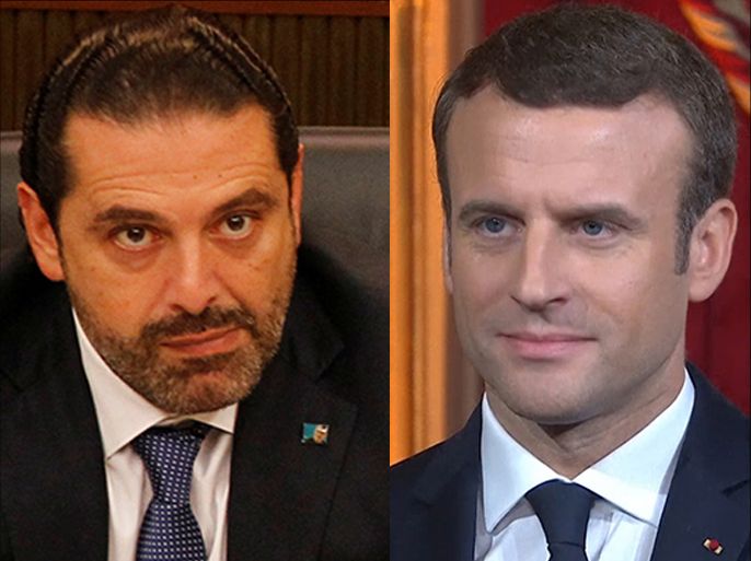 صور تجمع الرئيس الفرنسي إيمانويل ماكرون ورئيس الوزراء اللبناني سعد الحريري