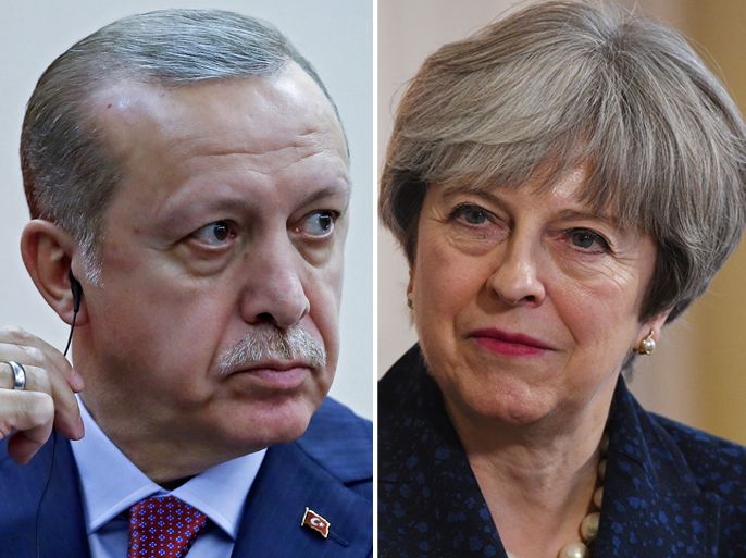 Turkish President Tayyip Erdogan and British Prime Minister Theresa May