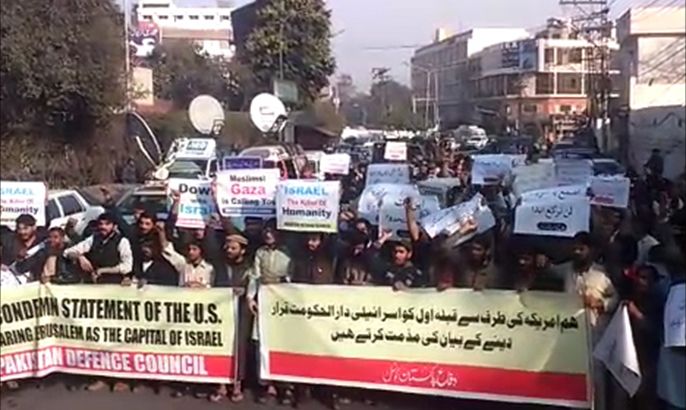 استمرار المظاهرات في باكستان نصرة للقدس
