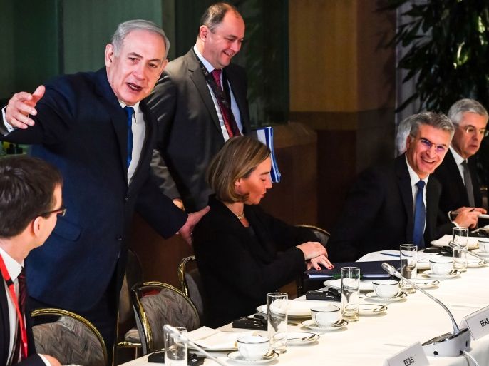 Israel's Prime Minister Benjamin Netanyahu attends a meeting with European Union foreign ministers in Brussels, Belgium December 11, 2017. REUTERS/Geert Vanden Wijngaert/Pool