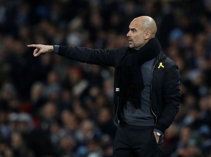 Soccer Football - Premier League - Manchester City vs Tottenham Hotspur - Etihad Stadium, Manchester, Britain - December 16, 2017 Manchester City manager Pep Guardiola gestures REUTERS/Phil Noble EDITORIAL USE ONLY. No use with unauthorized audio, video, data, fixture lists, club/league logos or