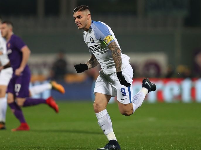 FLORENCE, ITALY - JANUARY 05: Mauro Icardi of FC Internazionale in action during the serie A match between ACF Fiorentina and FC Internazionale at Stadio Artemio Franchi on January 5, 2018 in Florence, Italy. (Photo by Gabriele Maltinti/Getty Images)