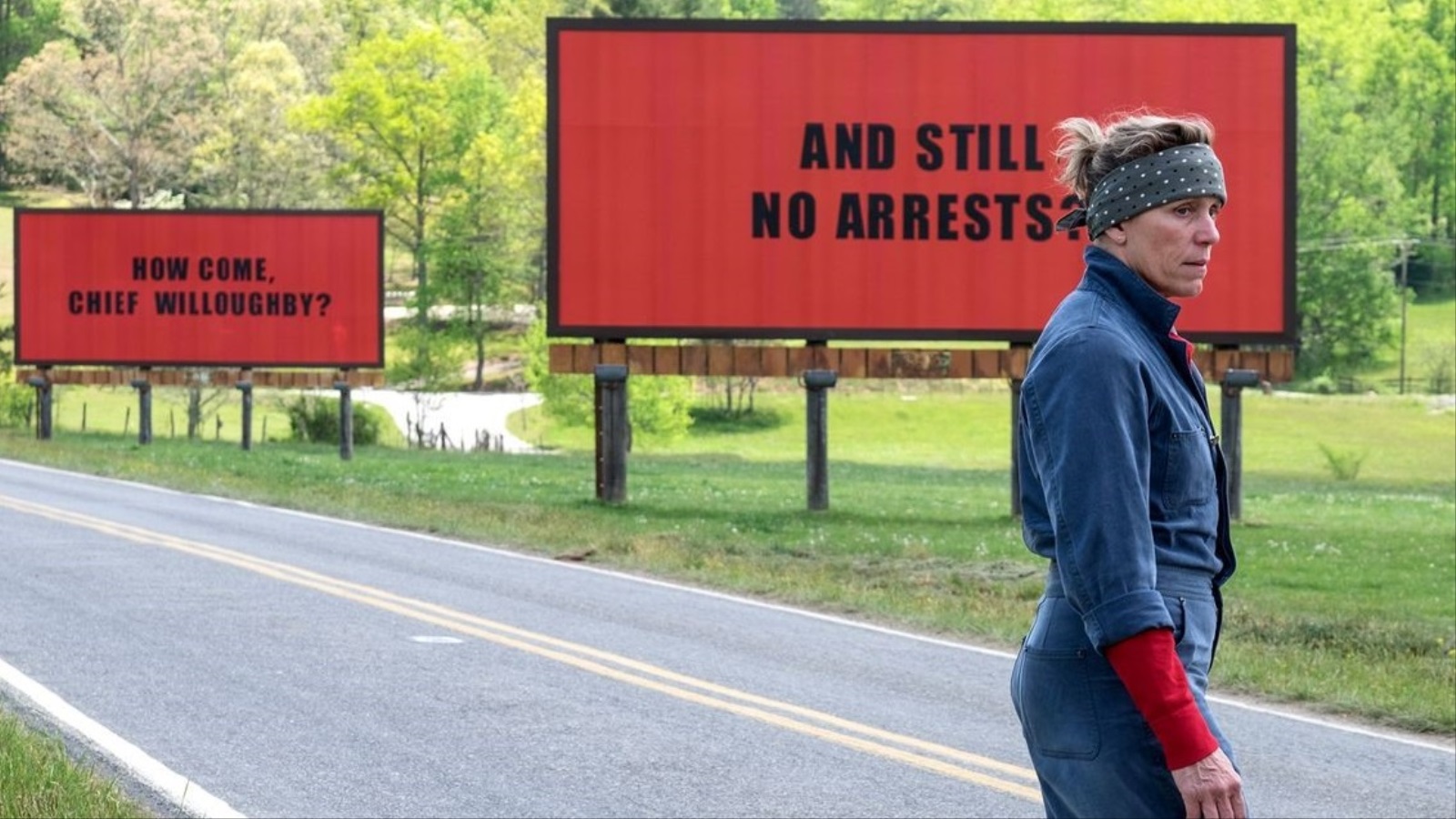 الممثلة فرانسس ماكدورماند في فيلم Three Billboards Outside Ebbing Missouri (مواقع التواصل)