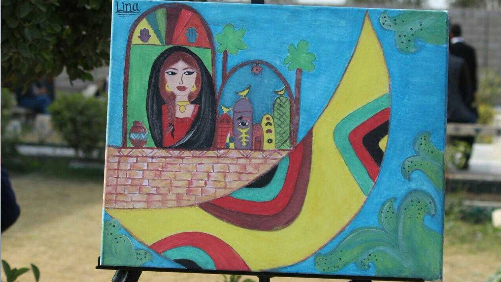 لوحة للفنانة التشكيلية العراقية لينا جاسم (الجزيرة)