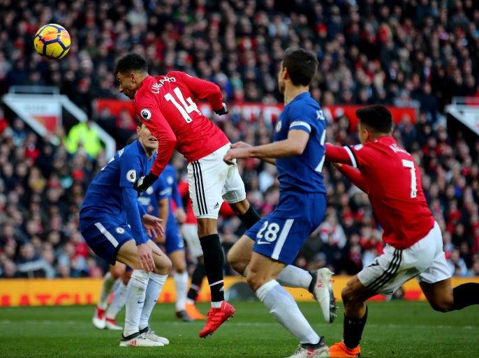 MANCHESTER, ENGLAND - FEBRUARY 25: Jesse Lingard of Manchester United scores his sides second goal during the Premier League match between Manchester United and Chelsea at Old Trafford on February 25, 2018 in Manchester, England. (Photo by Clive Brunskill/Getty Images)