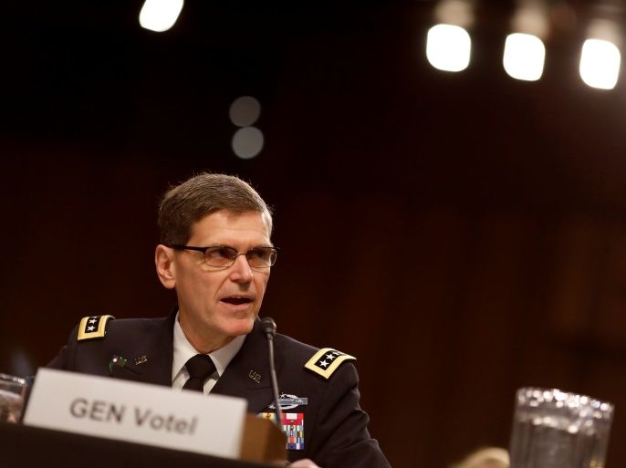 U.S. Army Gen. Joseph Votel, commander of the U.S. Central Command, testifies before the Senate Armed Services Committee on Capitol Hill in Washington March 9, 2017. REUTERS/Aaron P. Bernstein
