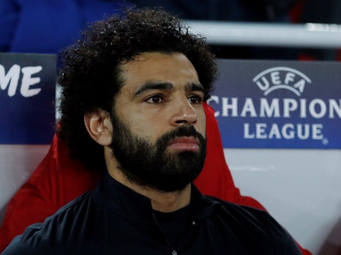 Soccer Football - Champions League Round of 16 Second Leg - Liverpool vs FC Porto - Anfield, Liverpool, Britain - March 6, 2018 Liverpool's Mohamed Salah on the substitute bench before the match Action Images via Reuters/Lee Smith