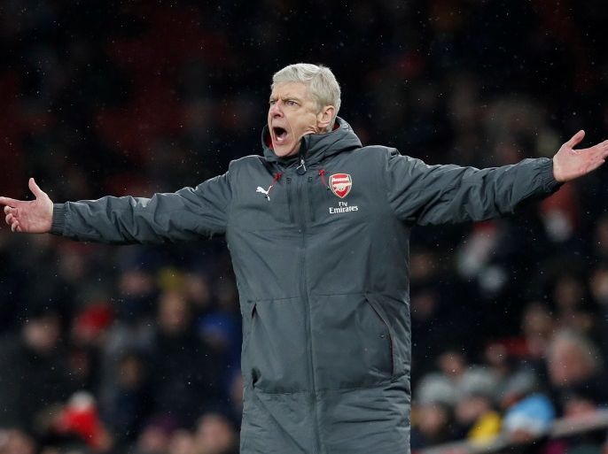 Soccer Football - Premier League - Arsenal vs Manchester City - Emirates Stadium, London, Britain - March 1, 2018 Arsenal manager Arsene Wenger reacts REUTERS/David Klein EDITORIAL USE ONLY. No use with unauthorized audio, video, data, fixture lists, club/league logos or