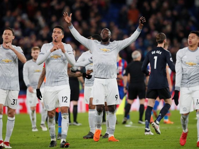 Soccer Football - Premier League - Crystal Palace v Manchester United - Selhurst Park, London, Britain - March 5, 2018 Manchester United's Romelu Lukaku celebrates after the match REUTERS/David Klein EDITORIAL USE ONLY. No use with unauthorized audio, video, data, fixture lists, club/league logos or