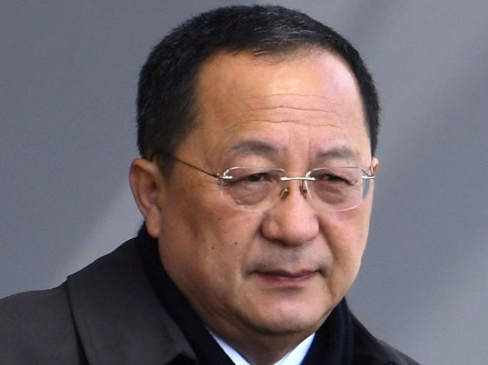 North Korean Foreign Minister Ri Yong Ho arrives at Beijing International Airport on his way to Sweden in Beijing, China, in this photo taken by Kyodo March 15, 2018. Mandatory credit Kyodo/via REUTERS ATTENTION EDITORS - THIS IMAGE WAS PROVIDED BY A THIRD PARTY. MANDATORY CREDIT. JAPAN OUT. NO COMMERCIAL OR EDITORIAL SALES IN JAPAN.