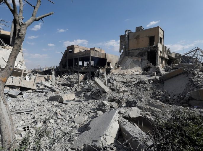 The destroyed Scientific Research Centre is seen in Damascus, Syria April 14, 2018. REUTERS/Omar Sanadiki