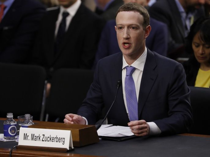 Facebook CEO Mark Zuckerberg testifies before a Senate Judiciary and Commerce Committees joint hearing regarding the company’s use and protection of user data on Capitol Hill in Washington, U.S., April 10, 2018. REUTERS/Aaron P. Bernstein