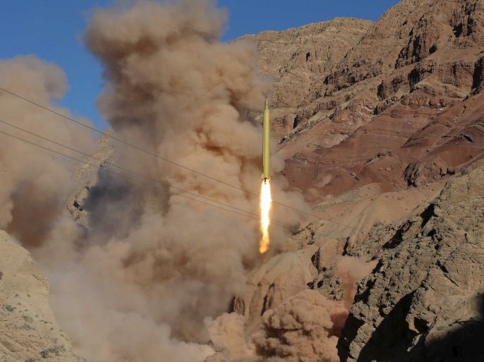A ballistic missile is launched and tested in an undisclosed location, Iran, March 9, 2016. REUTERS/Mahmood Hosseini/TIMA ATTENTION EDITORS - THIS IMAGE WAS PROVIDED BY A THIRD PARTY. REUTERS IS UNABLE TO INDEPENDENTLY VERIFY THE AUTHENTICITY, CONTENT, LOCATION OR DATE OF THIS IMAGE. IT IS DISTRIBUTED EXACTLY AS RECEIVED BY REUTERS, AS A SERVICE TO CLIENTS. FOR EDITORIAL USE ONLY. NOT FOR SALE FOR MARKETING OR ADVERTISING CAMPAIGNS. NO THIRD PARTY SALES. NOT FOR USE B