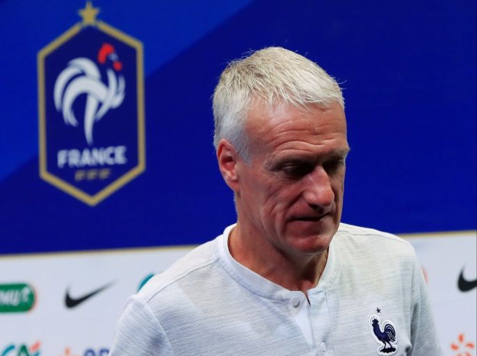 Soccer Football - FIFA World Cup - France Press Conference - Domaine de Montjoye, Clairefontaine, France - May 23, 2018 France coach Didier Deschamps during the press conference REUTERS/Gonzalo Fuentes