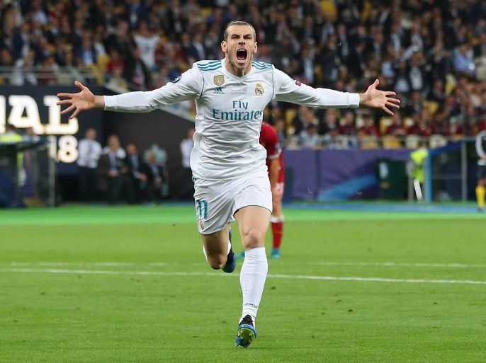 Soccer Football - Champions League Final - Real Madrid v Liverpool - NSC Olympic Stadium, Kiev, Ukraine - May 26, 2018 Real Madrid's Gareth Bale celebrates scoring their second goal REUTERS/Hannah McKay TPX IMAGES OF THE DAY