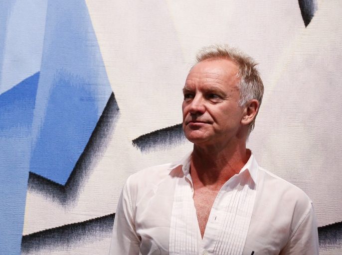 British singer Sting attends an event organized by Amnesty International and the Athens International Airport in Athens, Greece, June 23, 2018. REUTERS/Costas Baltas